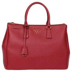 Prada Fuoco Saffiano Lux Leather Large Galleria Tote