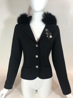 Prada Fur Hooded Knit Sweater