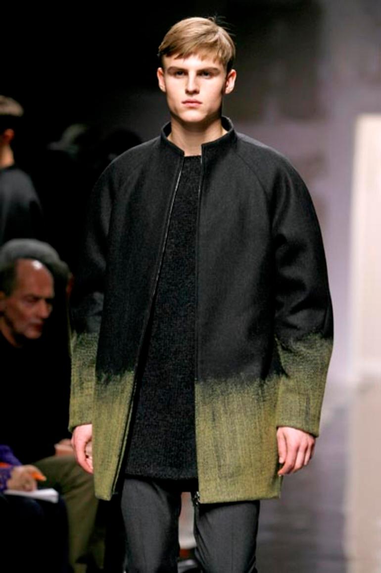 Prada FW 07 Cappotto monopetto con zip e tessuto agugliato in vendita 1