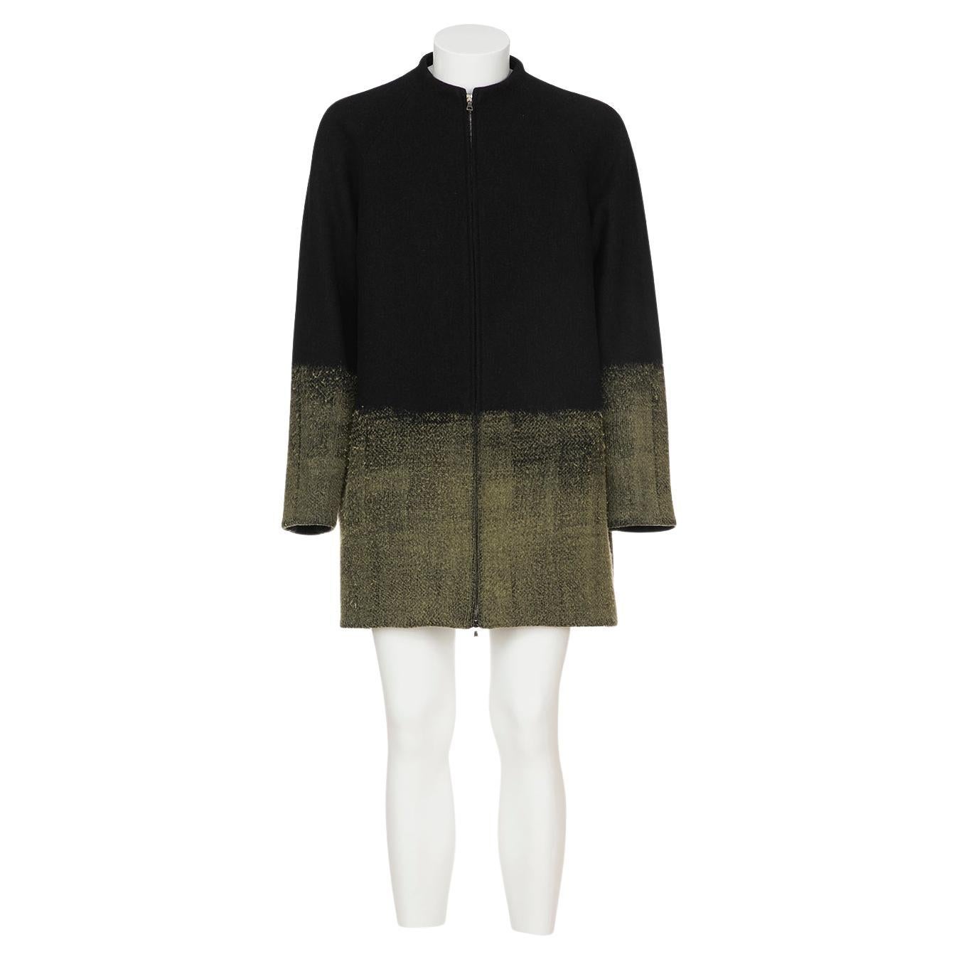 PRADA FW 07 Single breasted zippered coat with needle punched fabric