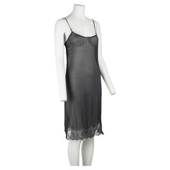 Prada /19971998 Robe noire en mousseline de soie diaphane négligée, taille IT 2