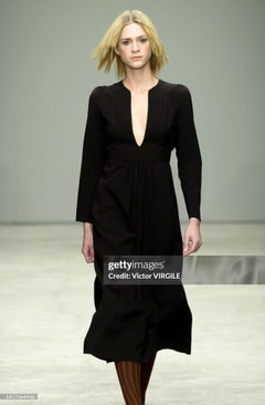 Prada FW 2001 Black Crepe Runway Dress IT 42