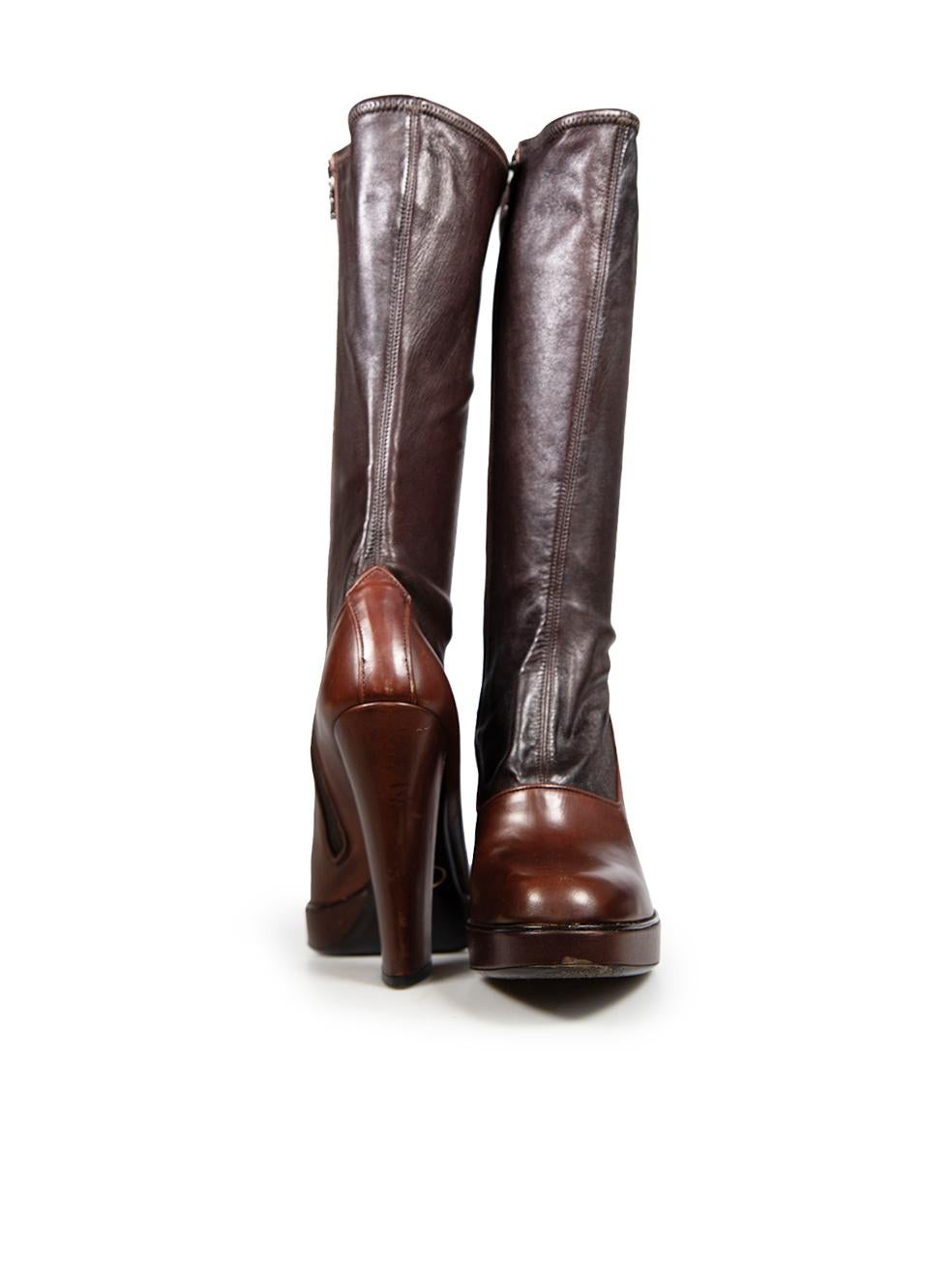 Black Prada FW 2006 Runway Brown Leather Sock Boots Size IT 40