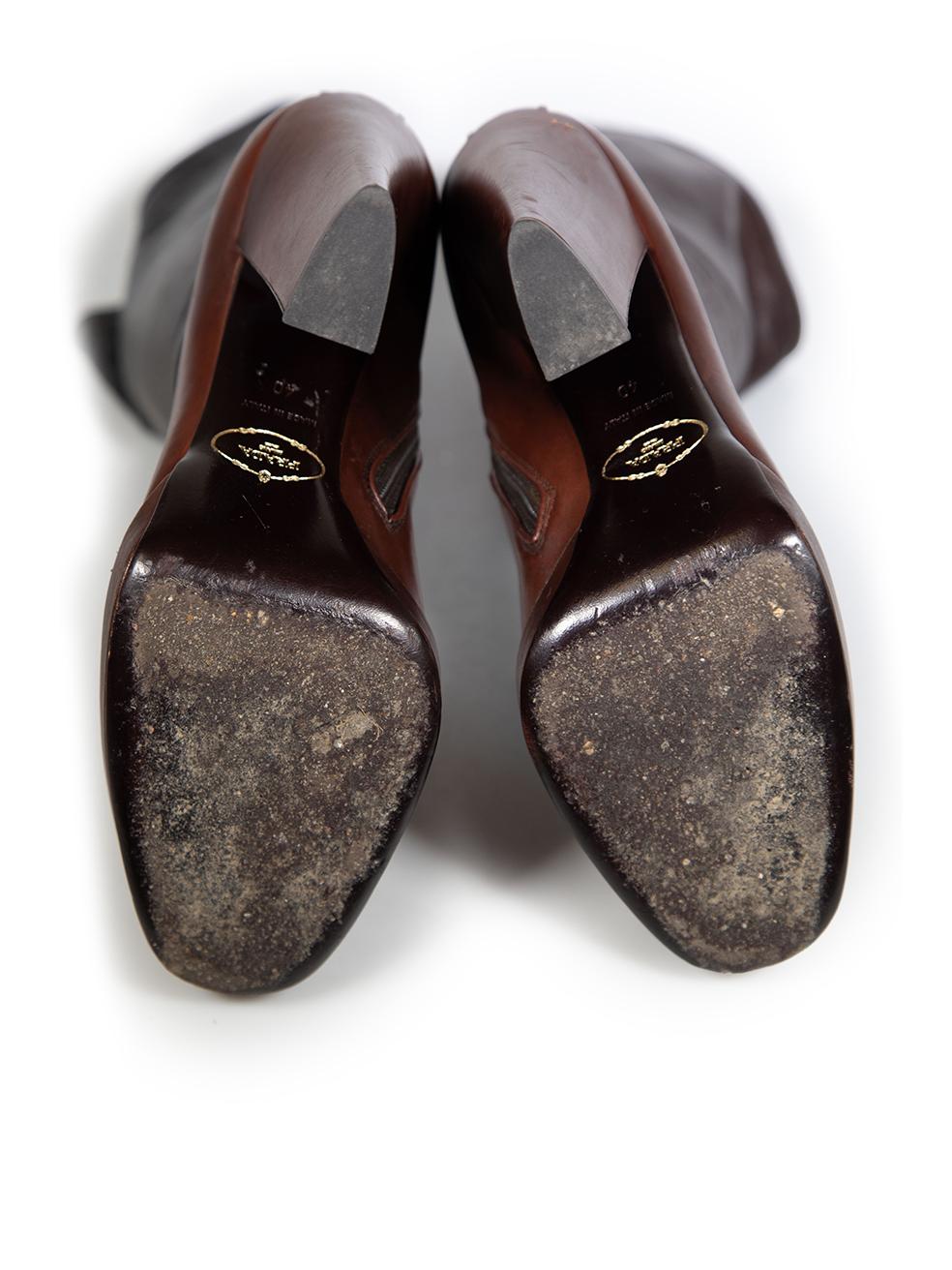 Prada FW 2006 Runway Brown Leather Sock Boots Size IT 40 In Good Condition In London, GB