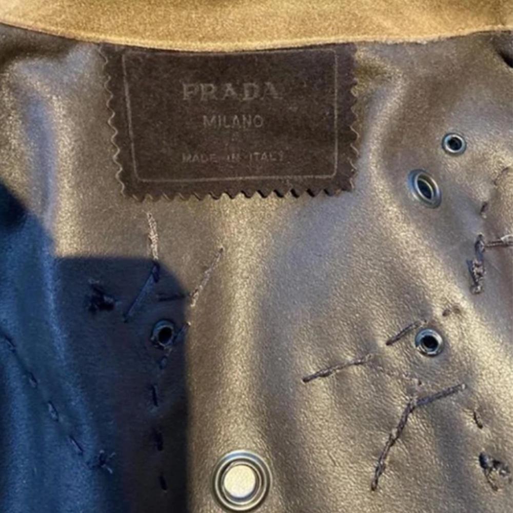 PRADA FW1999 Leather leaf jacket For Sale 1