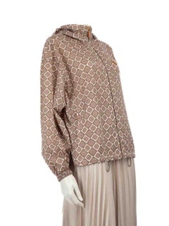Prada FW23 Brown Abstract Print Hooded Jacket Size S