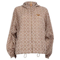 Prada FW23 Brown Abstract Print Hooded Jacket Size S