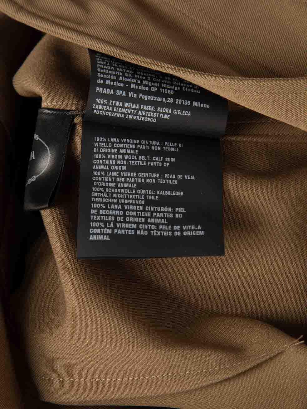 Prada FW23 Khaki Wool Belted Mini Dress Size M 2