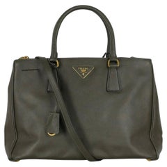 PRADA Galleria Crossbody Handbag Khaki Leather Circa 2005