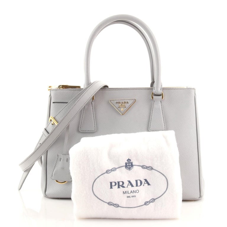 PRADA White Saffiano Leather Mini Galleria Tote at 1stDibs