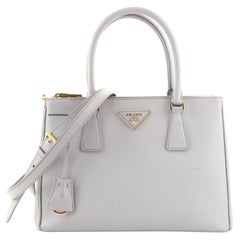 White Medium Prada Galleria Saffiano Leather Bag