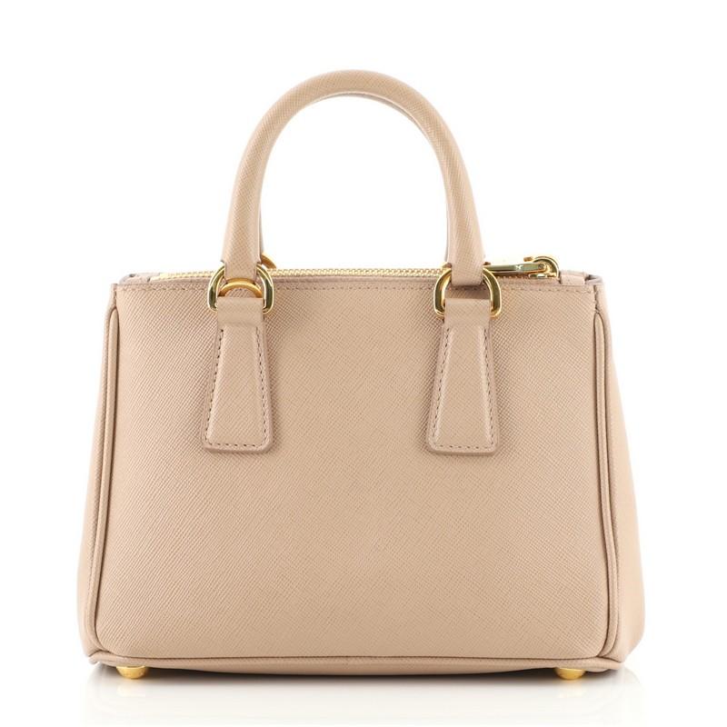 Prada Galleria Double Zip Tote Saffiano Leather Mini In Good Condition In NY, NY