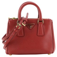 Prada Galleria Double Zip Tote Saffiano Leather Mini