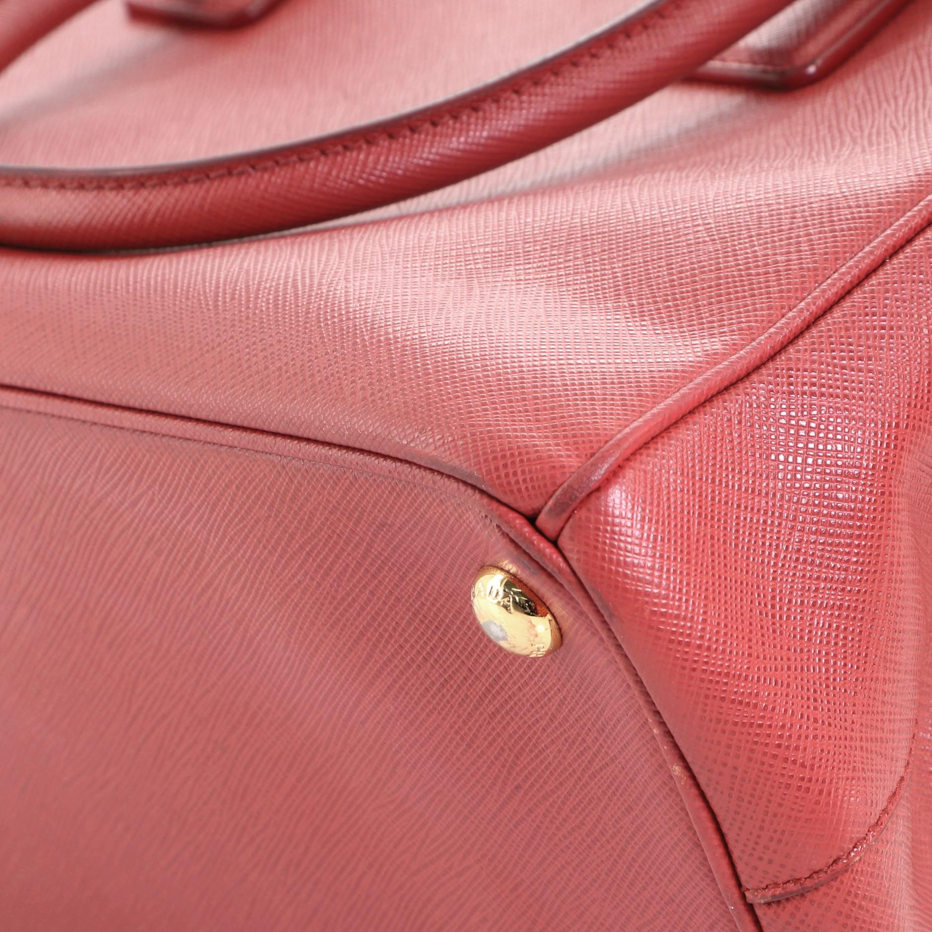Prada Galleria Double Zip Tote Saffiano Leather Small In Fair Condition In NY, NY