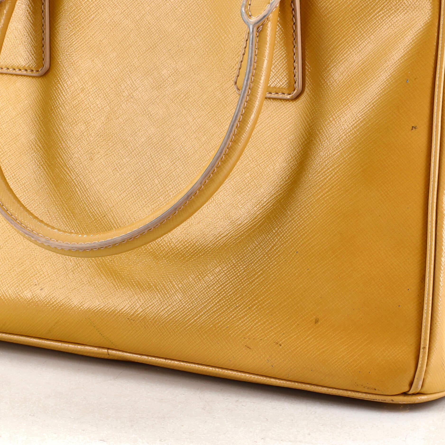 Prada Galleria Double Zip Tote Saffiano Leather Small In Fair Condition In NY, NY