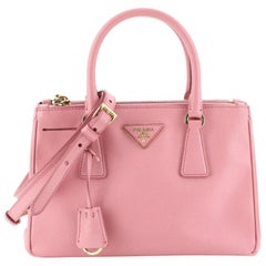 Prada Small Saffiano Lux Galleria Double Zip Tote - Black Handle Bags,  Handbags - PRA875287