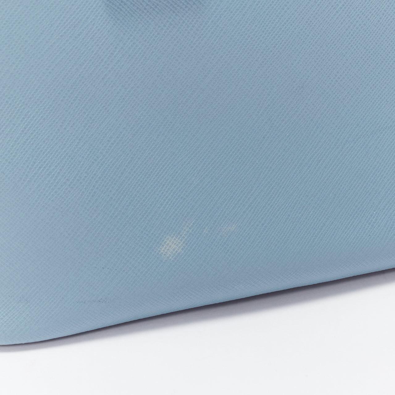 PRADA Galleria light blue saffiano leather triangle logo shoulder tote bag 4