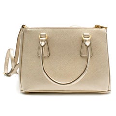 Prada Galleria Mini Saffiano Gold Tone Leather Bag - New Season mini