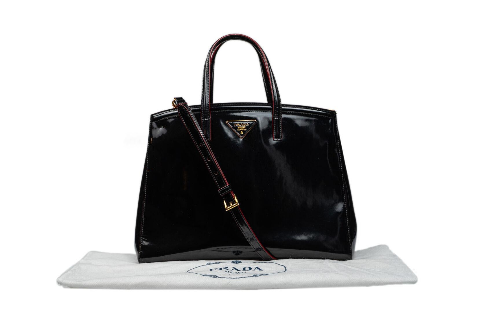 Prada Galleria Patent Leather Black For Sale 1