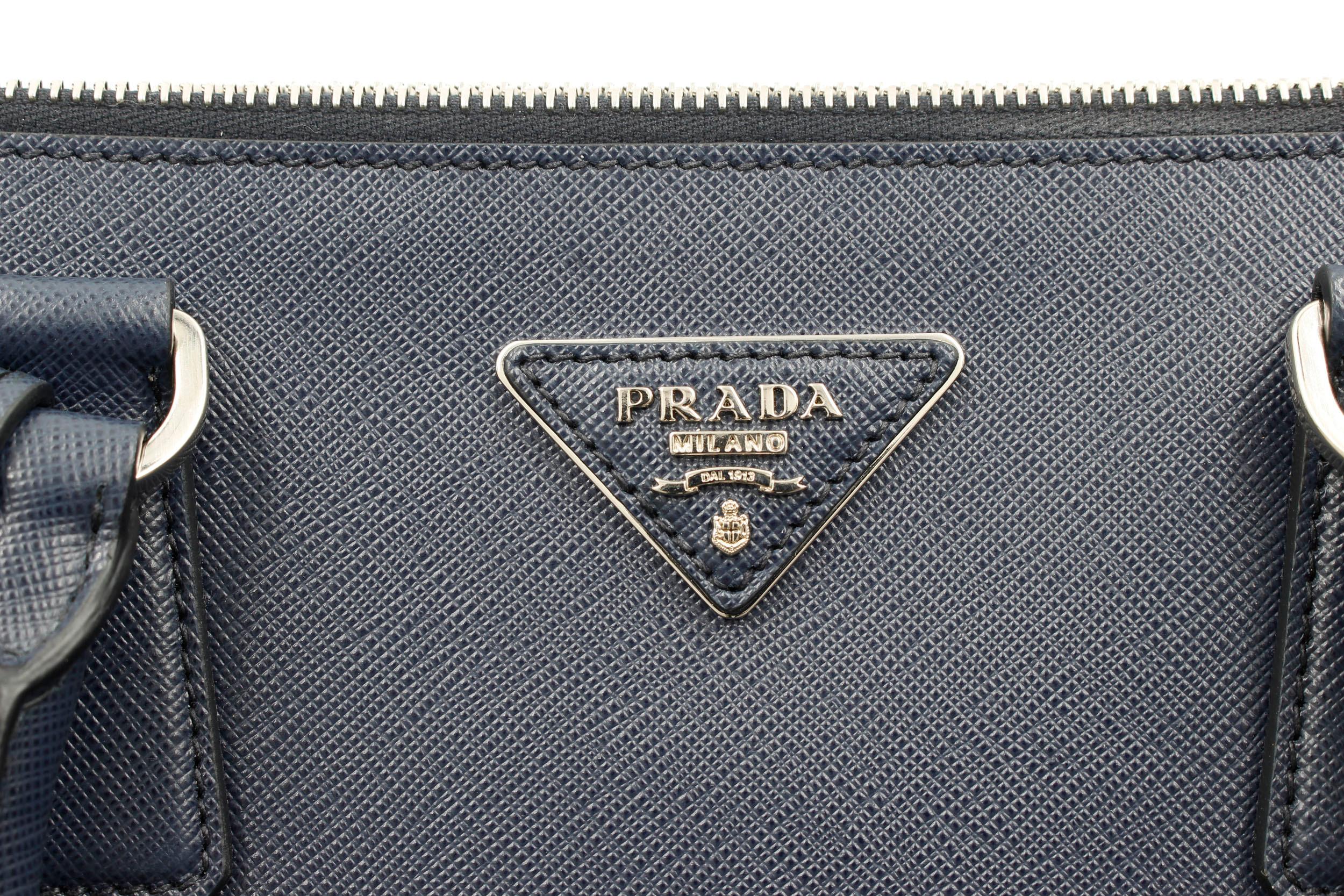 Black Prada Galleria Saffiano Leather Bag 1BA274 Navy Blue