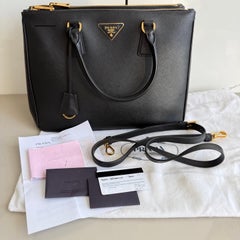 Prada Galleria Saffiano Leather Large Black with Strap