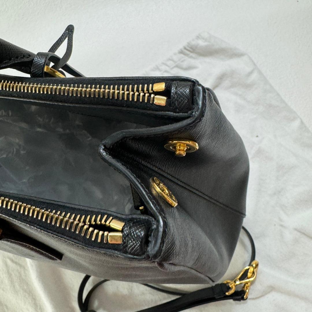 Prada Galleria Saffiano Leather Medium Black Handbag 33cm 1