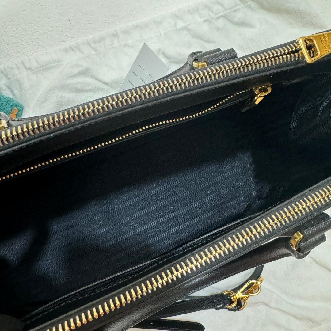 Prada Galleria Saffiano Leather Medium Black Handbag 33cm 4