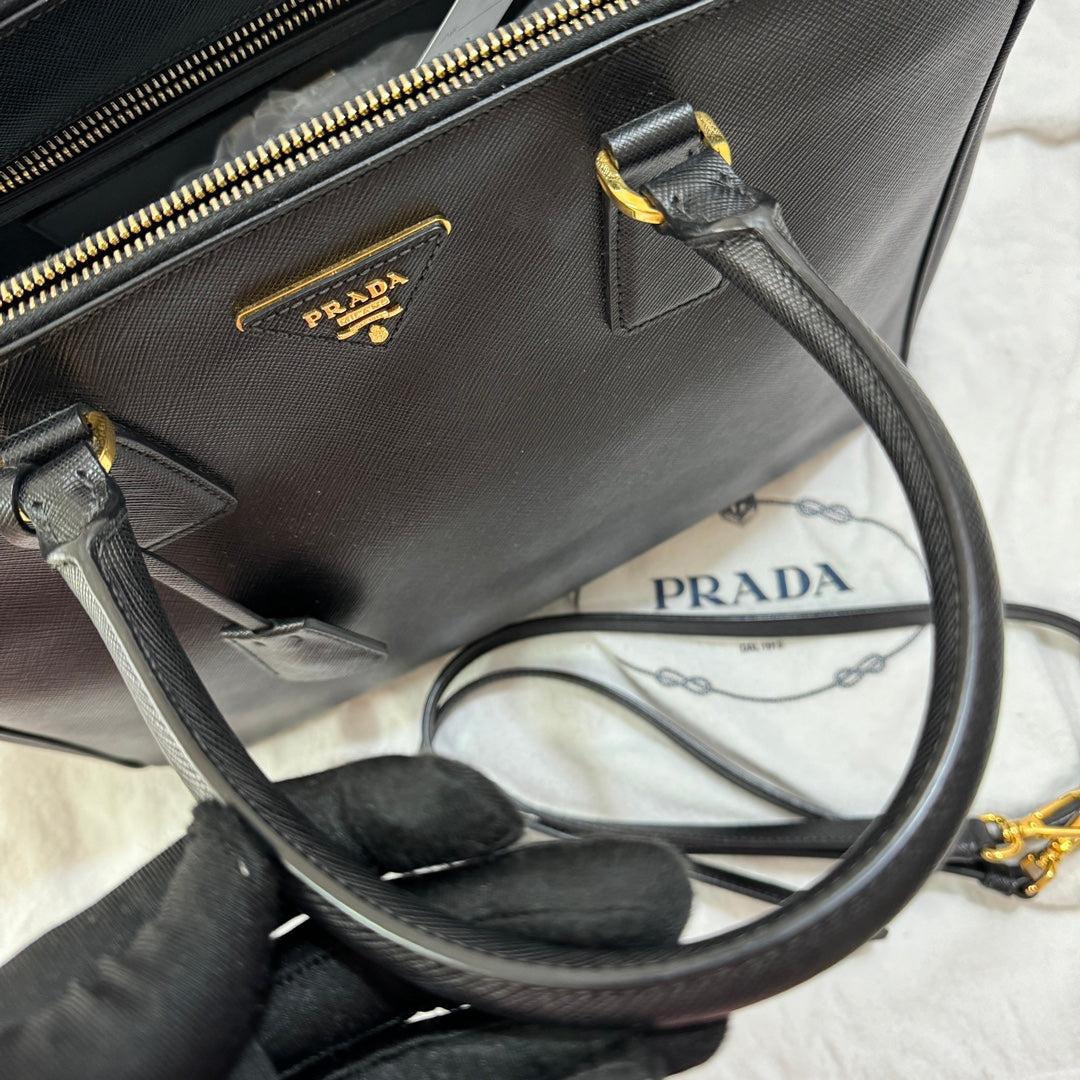 Prada Galleria Saffiano Leather Medium Black Handbag 33cm 5