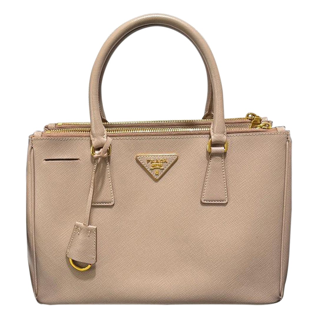 Petit sac à main Prada Galleria Saffiano en cuir rose clair avec lanière