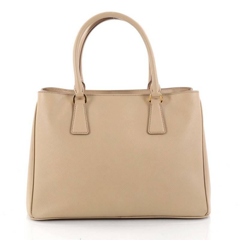 Beige Prada Gardener's Tote Saffiano Leather Medium