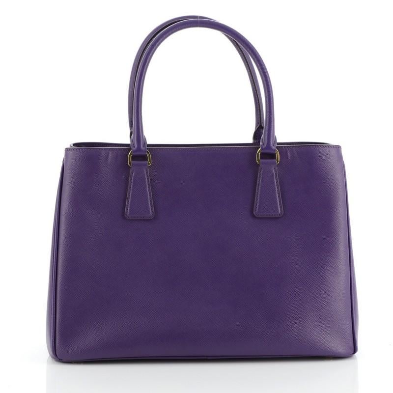 Purple Prada Gardener's Tote Saffiano Leather Medium