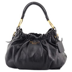 Prada Gathered Hobo Soft Calf Medium