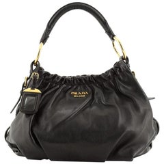 Prada Gathered Hobo Weiches Kalbsleder Medium