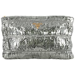 Prada Gaufre Clutch Python