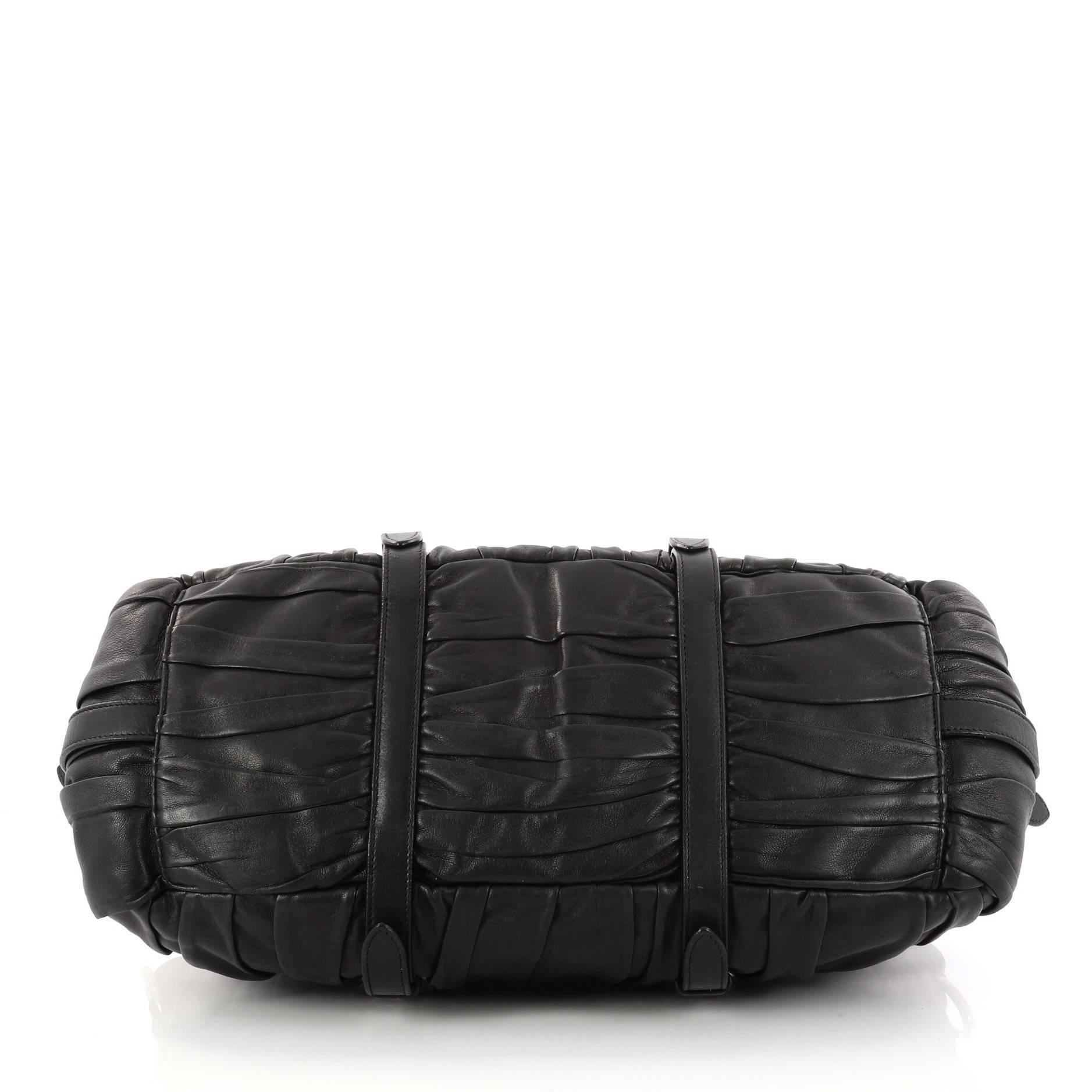 Women's Prada Gaufre Convertible Satchel Nappa Leather Large