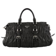 Prada Gaufre Convertible Satchel Nappa Leather Large