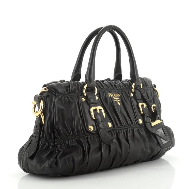 Prada Gaufre Convertible Satchel Nappa Leather Medium at 1stDibs