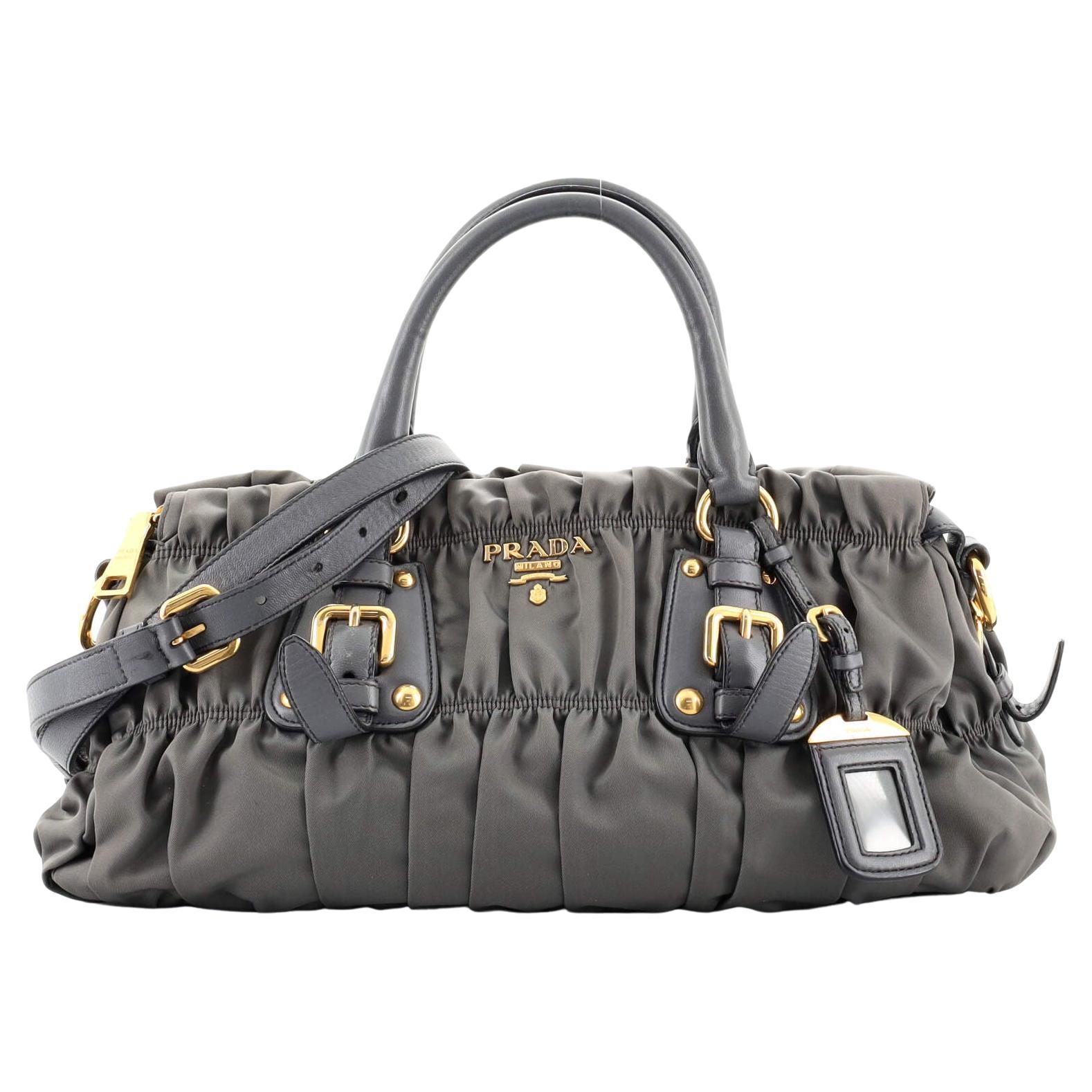 Prada Gaufre Convertible Satchel Tessuto Medium For Sale at 1stDibs