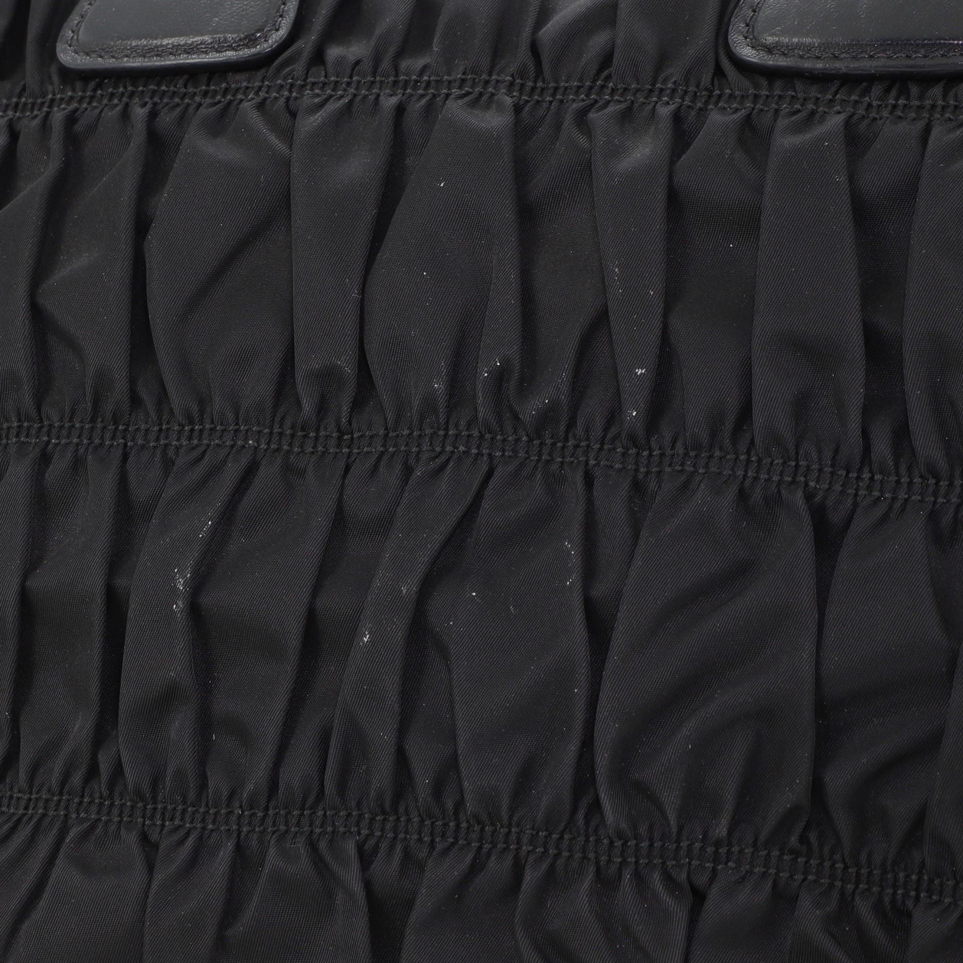 Prada Gaufre Convertible Satchel Tessuto with Leather Medium 1