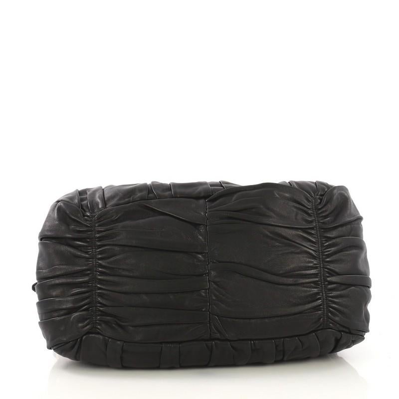 Black Prada Gaufre Convertible Tote Nappa Leather Medium