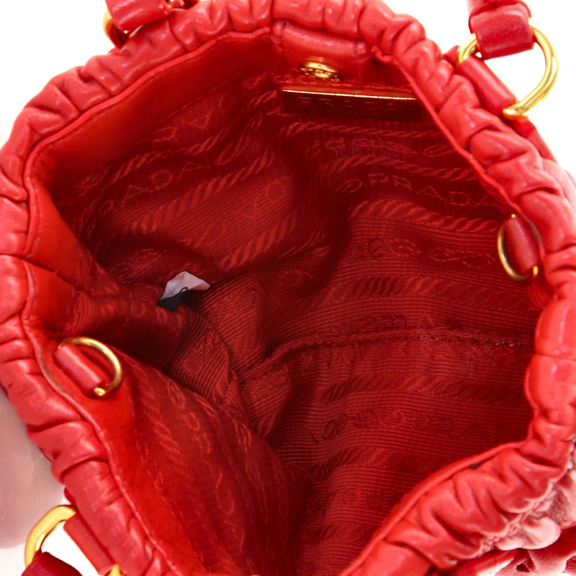 Prada Gaufre Convertible Tote Nappa Leather Mini In Good Condition In NY, NY
