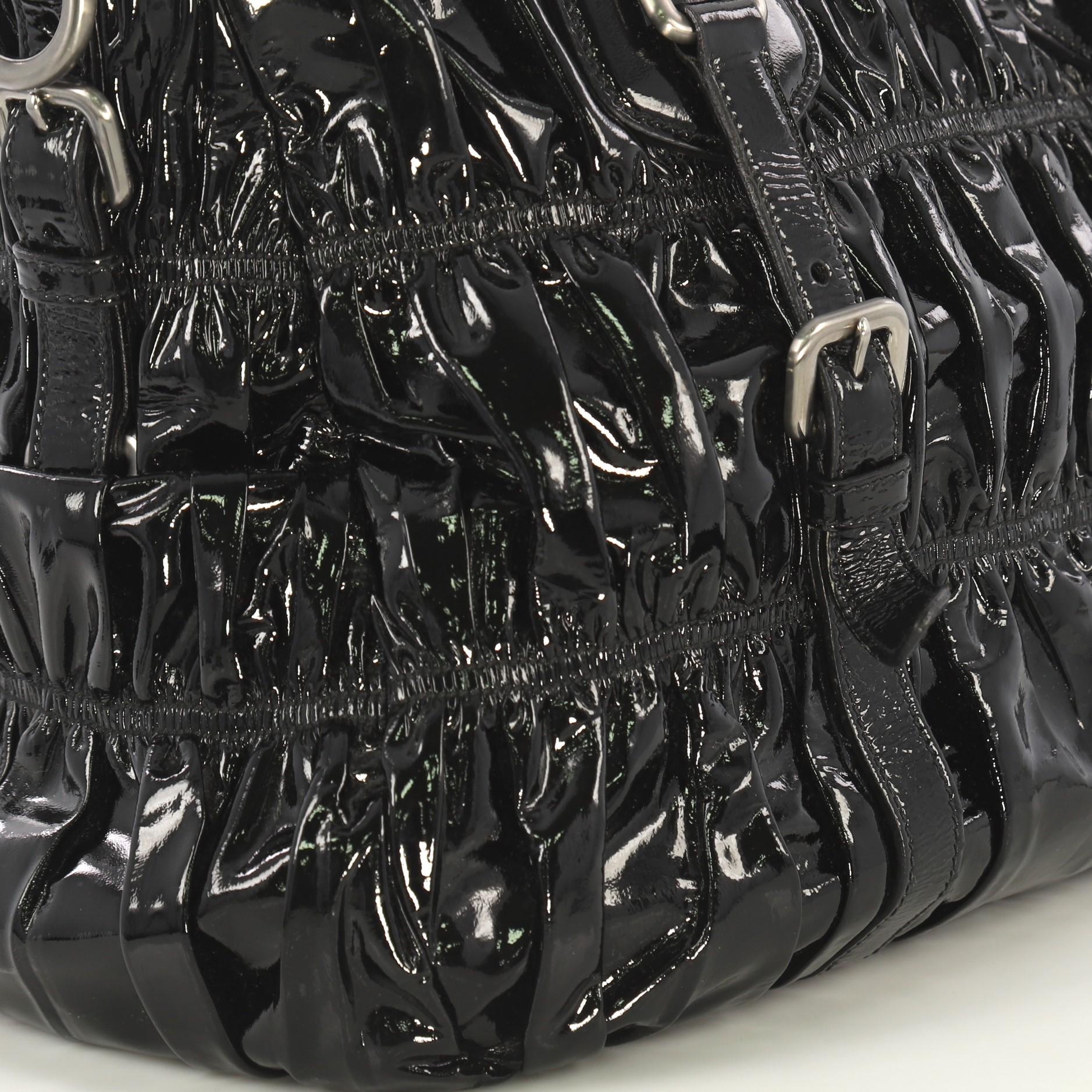 Women's Prada Gaufre Convertible Tote Patent Medium
