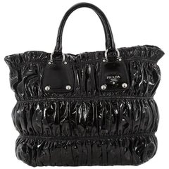 Prada Gaufre Convertible Tote Patent Medium