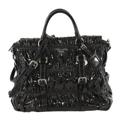 Prada Gaufre Convertible Tote Patent Medium