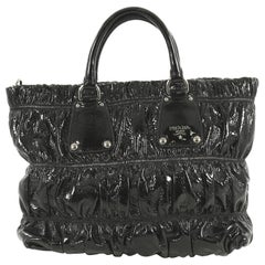 Prada Gaufre Convertible Tote Patent Medium