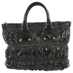 Prada Gaufre Convertible Tote Patent Medium