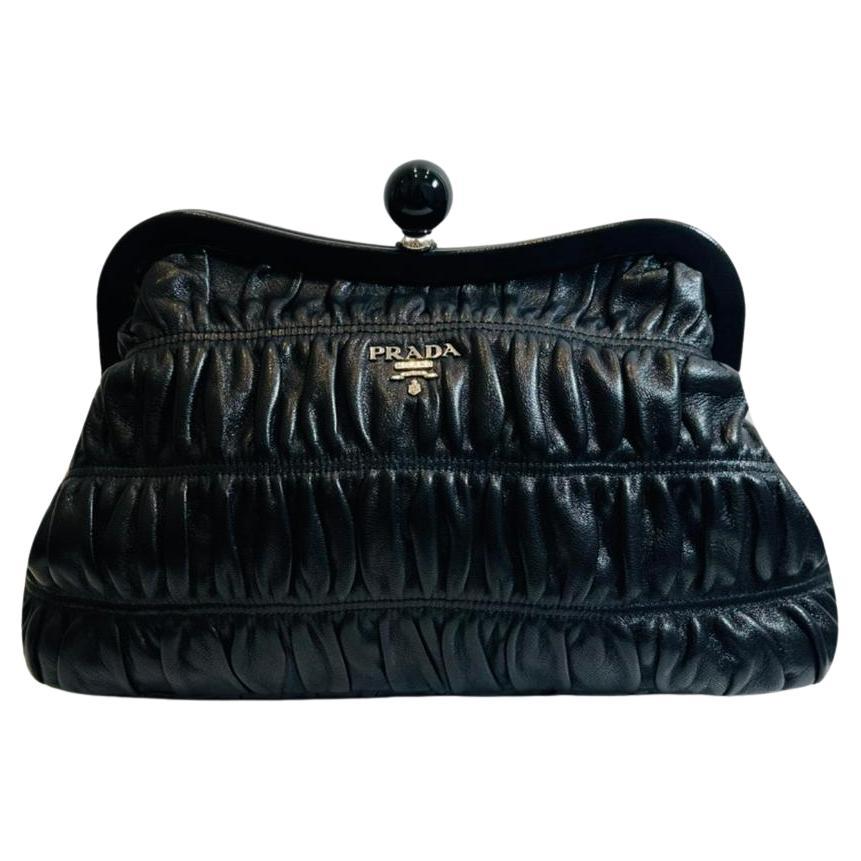 Prada Gaufre Leather Clutch Bag