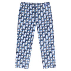 Prada Geometric Floral Print Straight Trousers