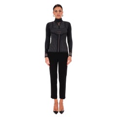 Prada Geometric-Pattern Turtleneck Fitted Top