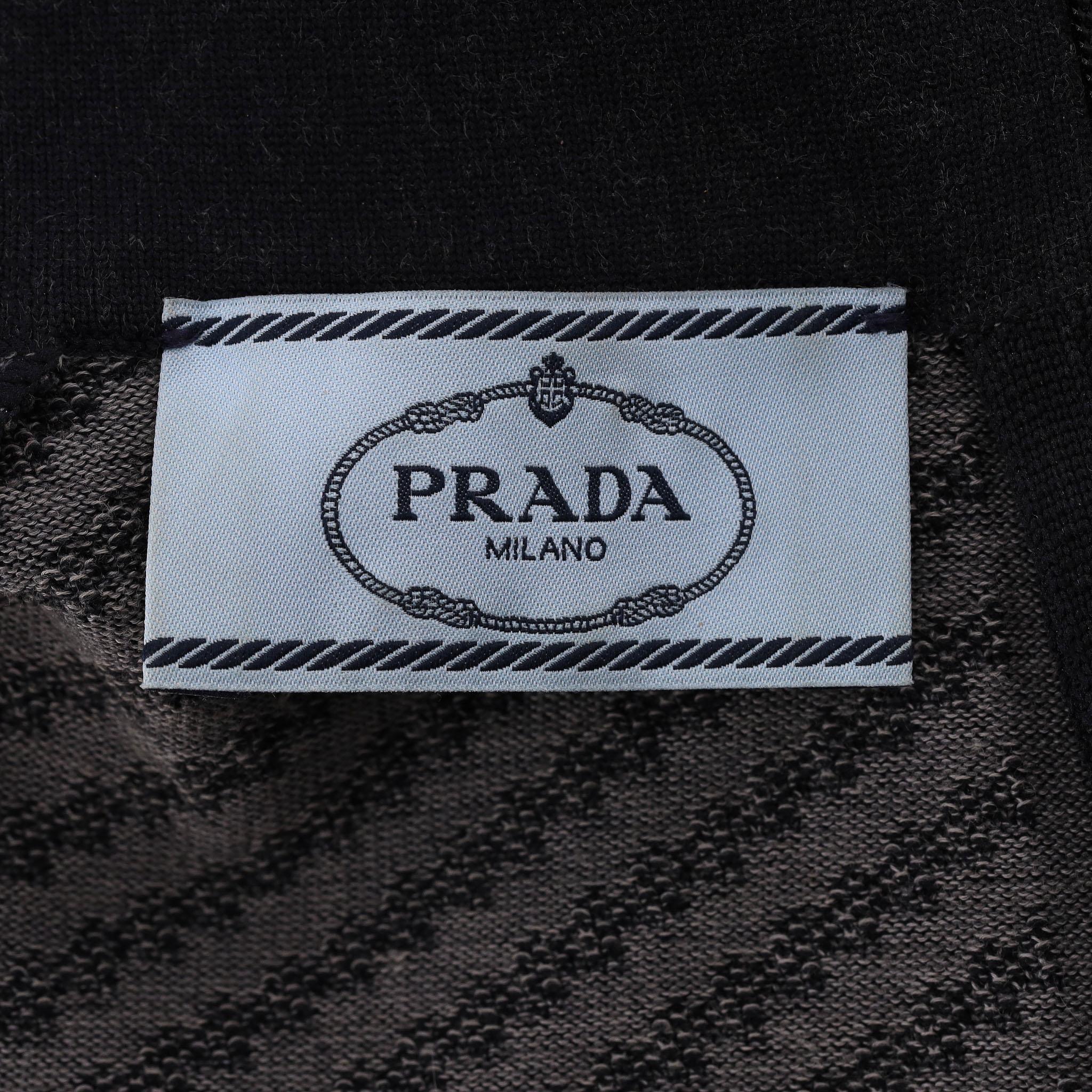 Prada Geometric-Pattern Turtleneck Fitted Top For Sale 1